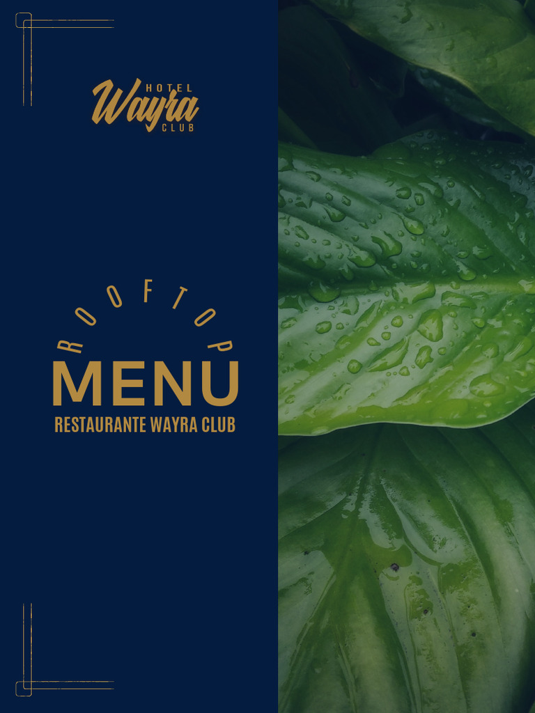 Menú del Restaurante Wayra Club | PDF | Cocina occidental | Cocina