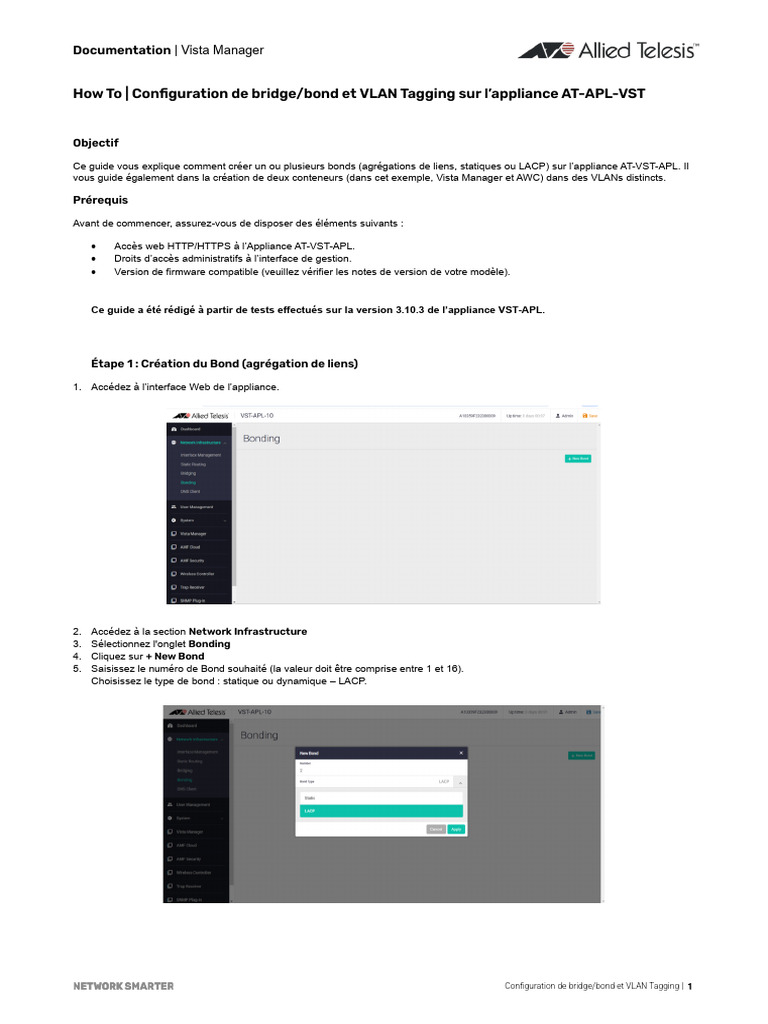 Configuration Bridge et VLAN sur AT-VST-APL | PDF | Windows Vista ...