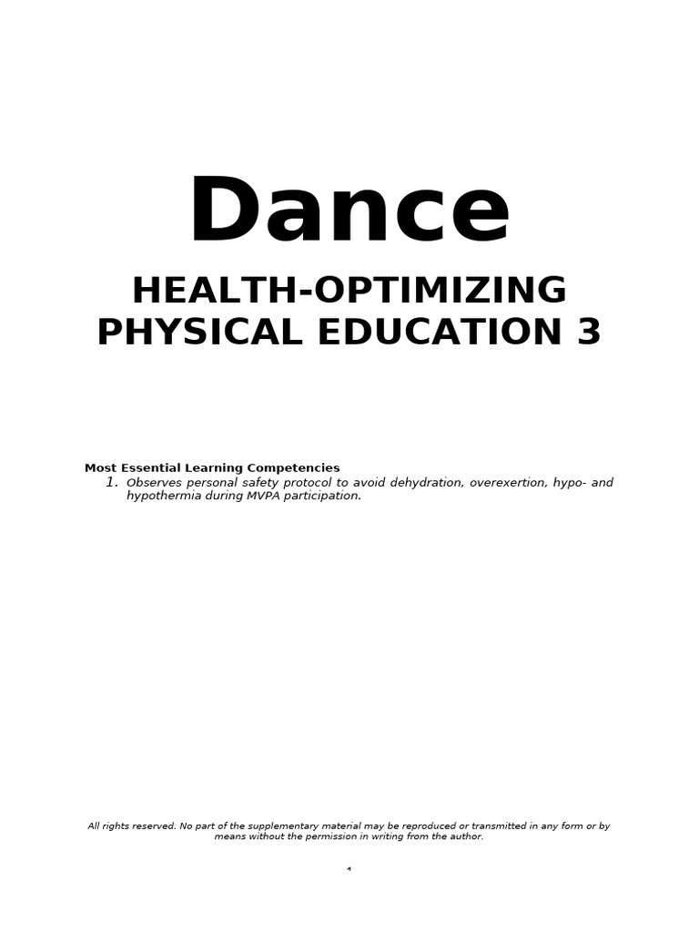 HOPE-3-Module-6 | PDF | Ballroom Dance | Hyperthermia