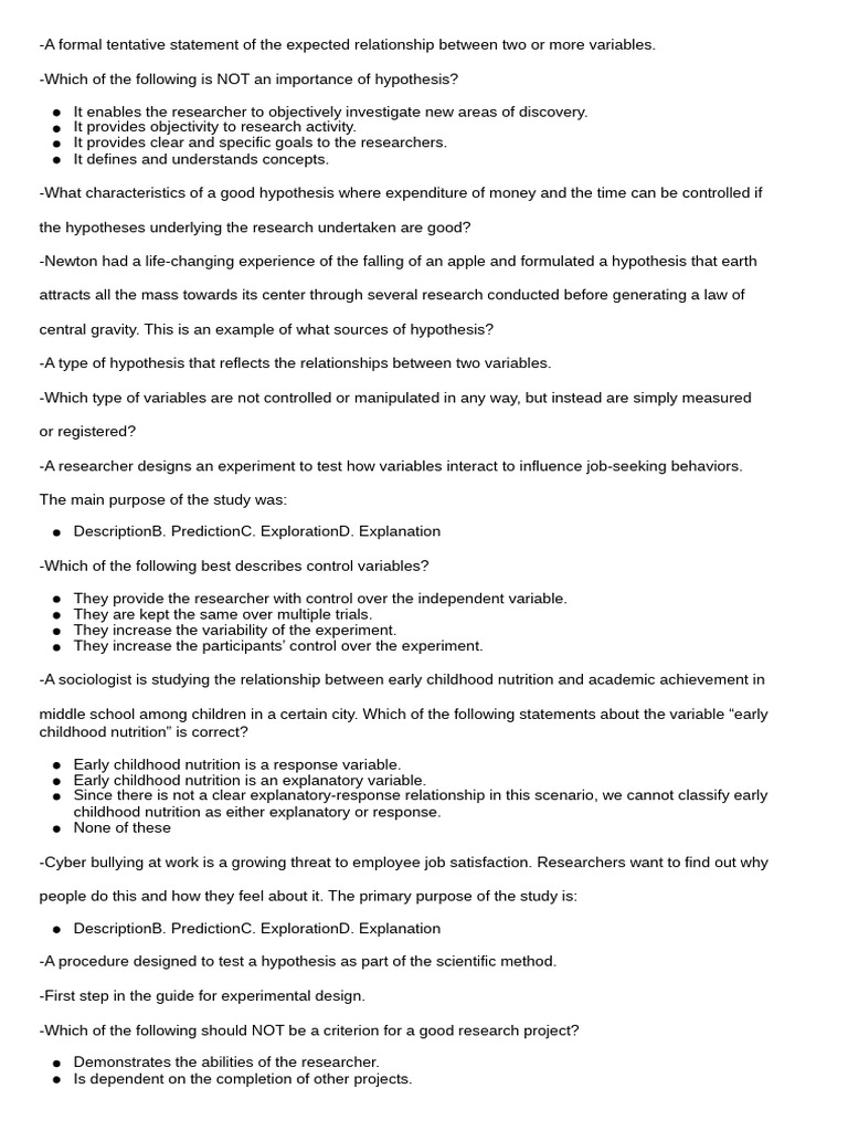 Understanding Hypotheses in Research | PDF | Hypothesis | Experiment