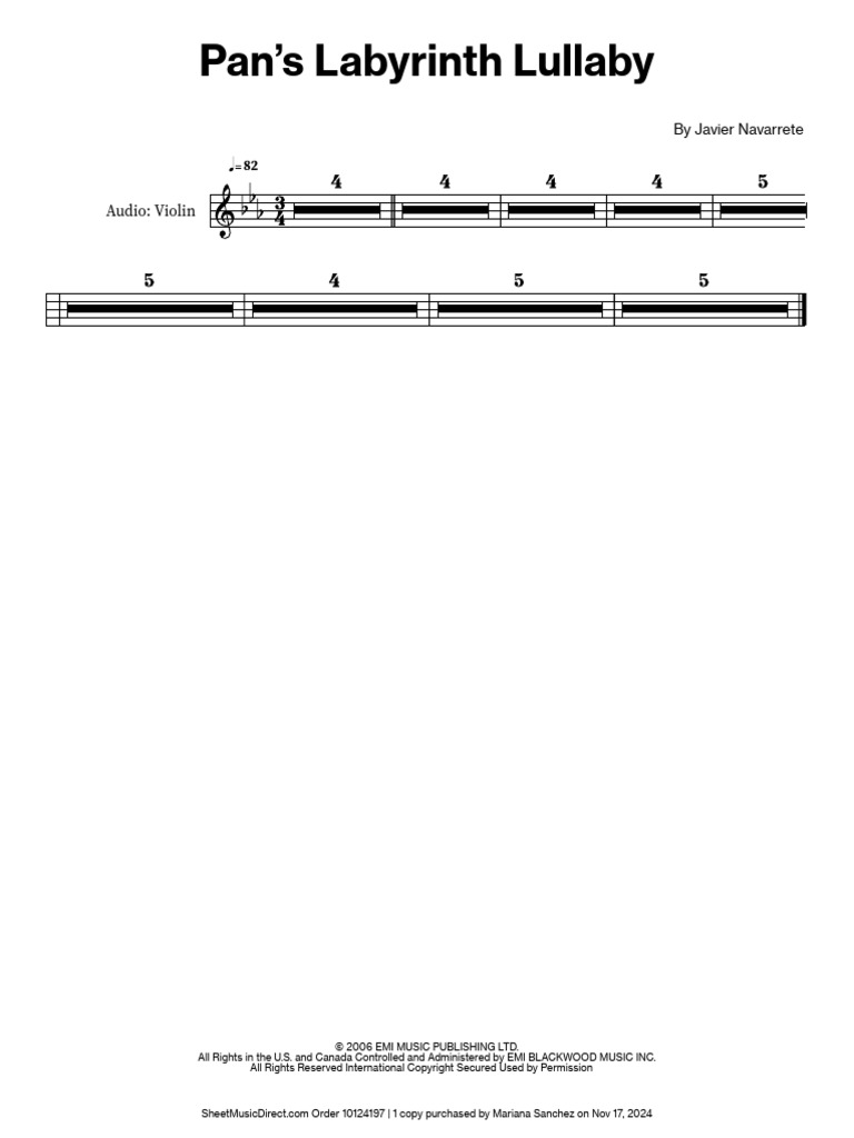 Pan's Labyrinth Lullaby PDF