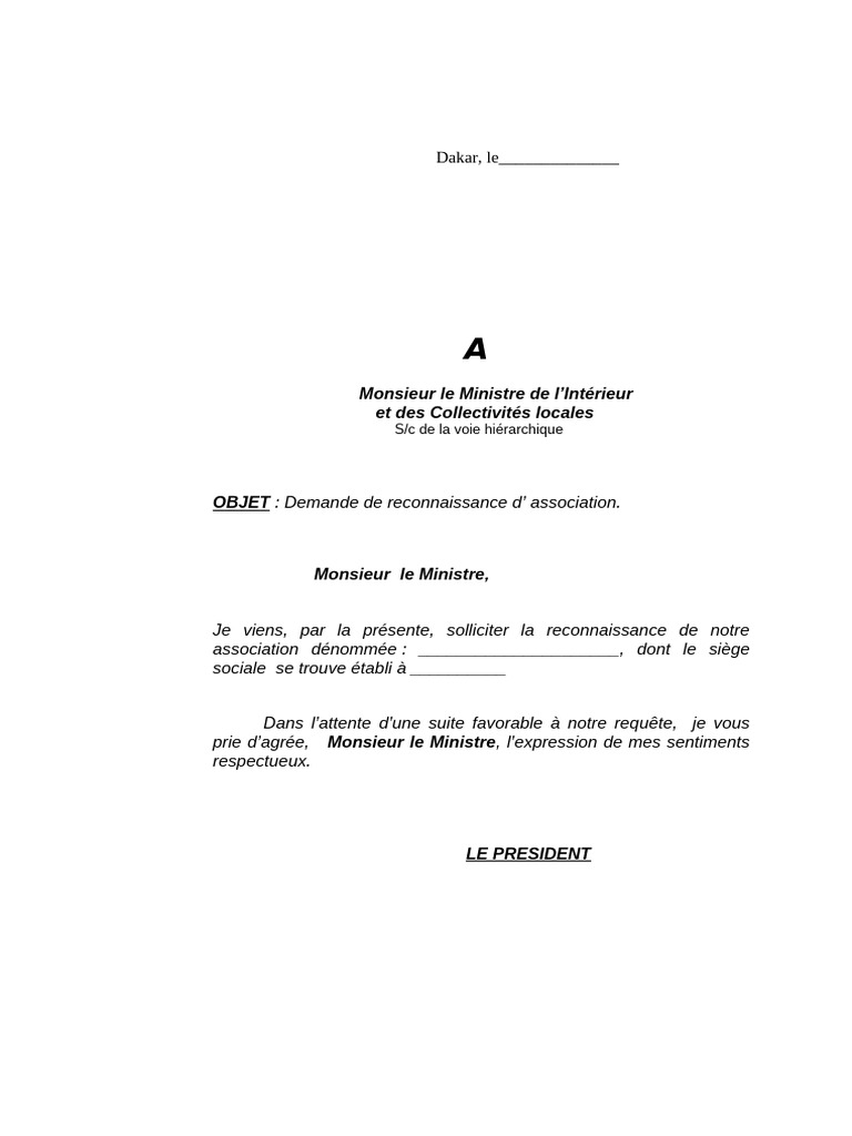 Demande de reconnaissance d'association | PDF