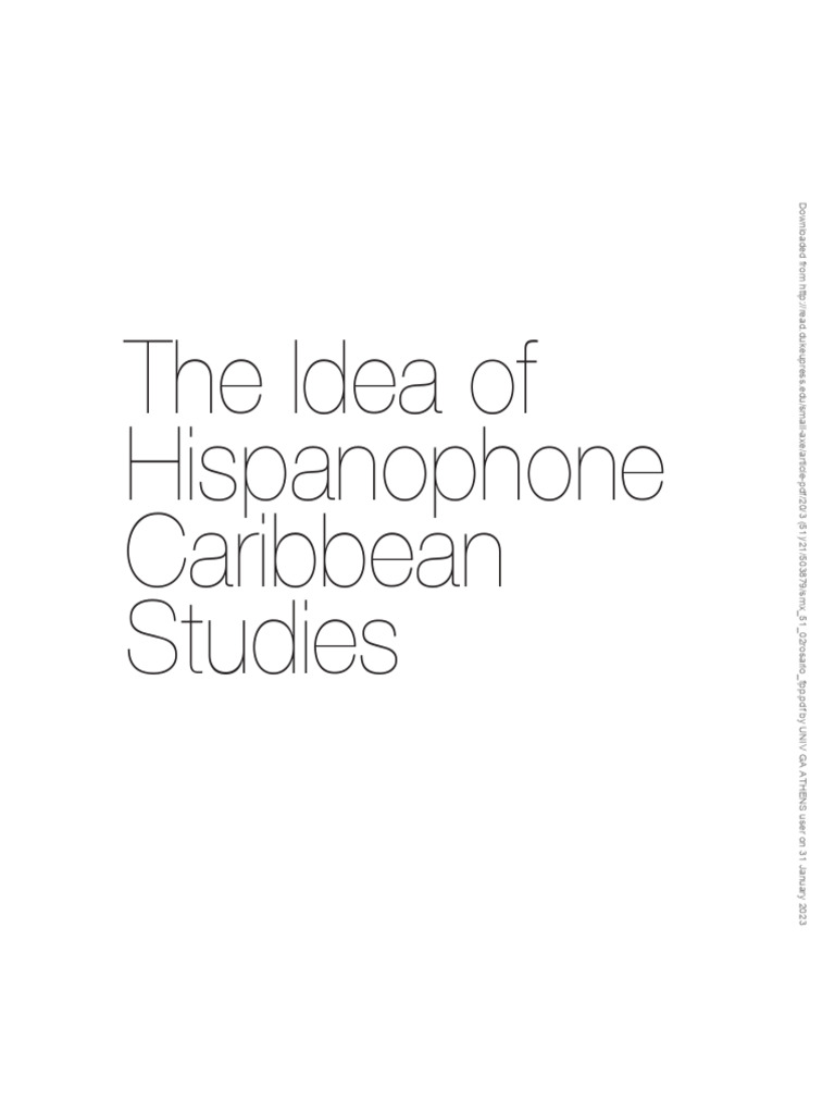 Pérez - Rosario On The Hispanophone Caribbean Question | PDF ...