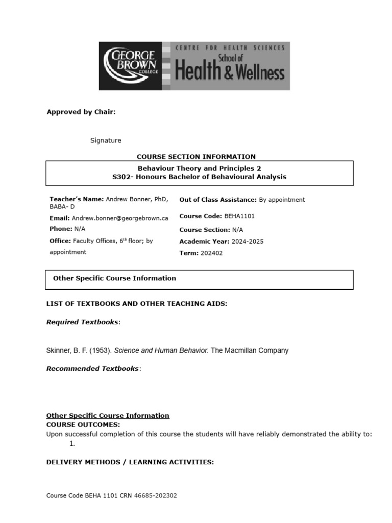 Behaviour Analysis Course Overview | PDF | Behaviorism | Textbook