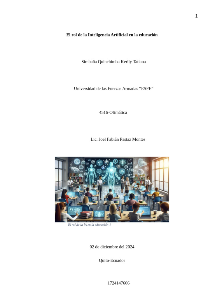 Rol de la IA en la educación básica | PDF | Inteligencia artificial ...