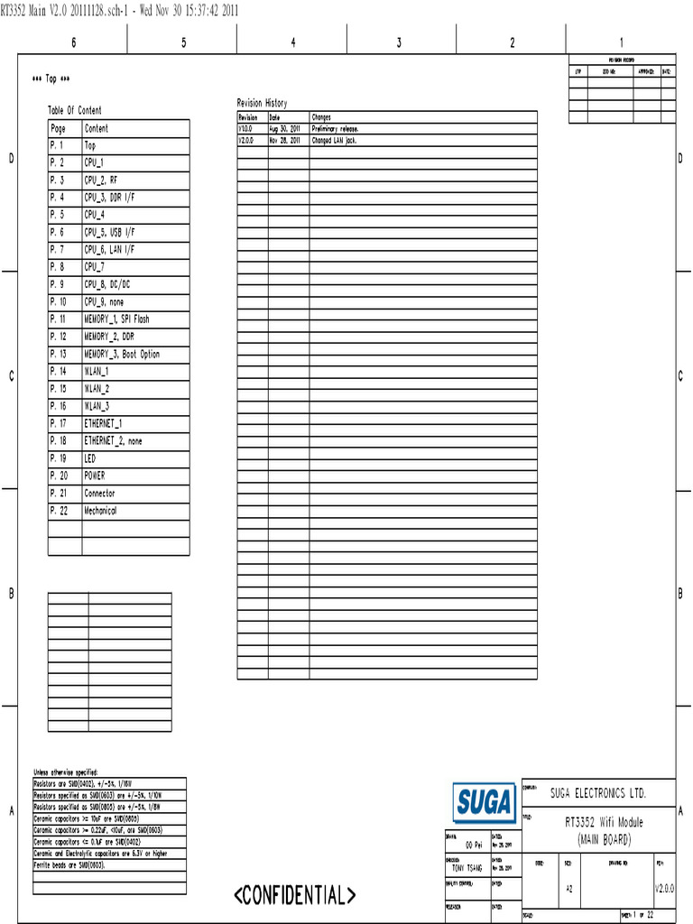 RT3352 Main V2.0 Schematic Files | PDF