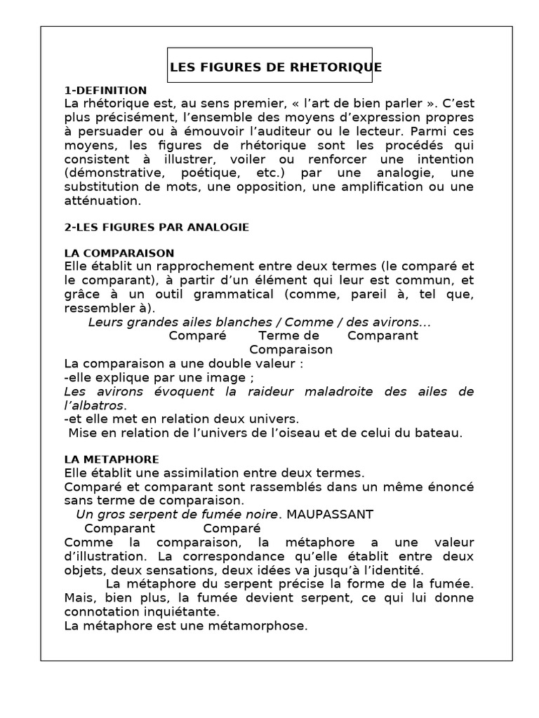 Figures de rhétorique expliquées | PDF | Métaphore | Persuasion