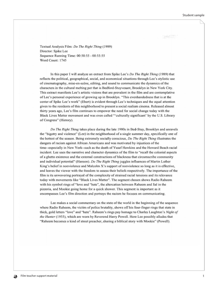 TA Example EXCELLENT Essay | PDF