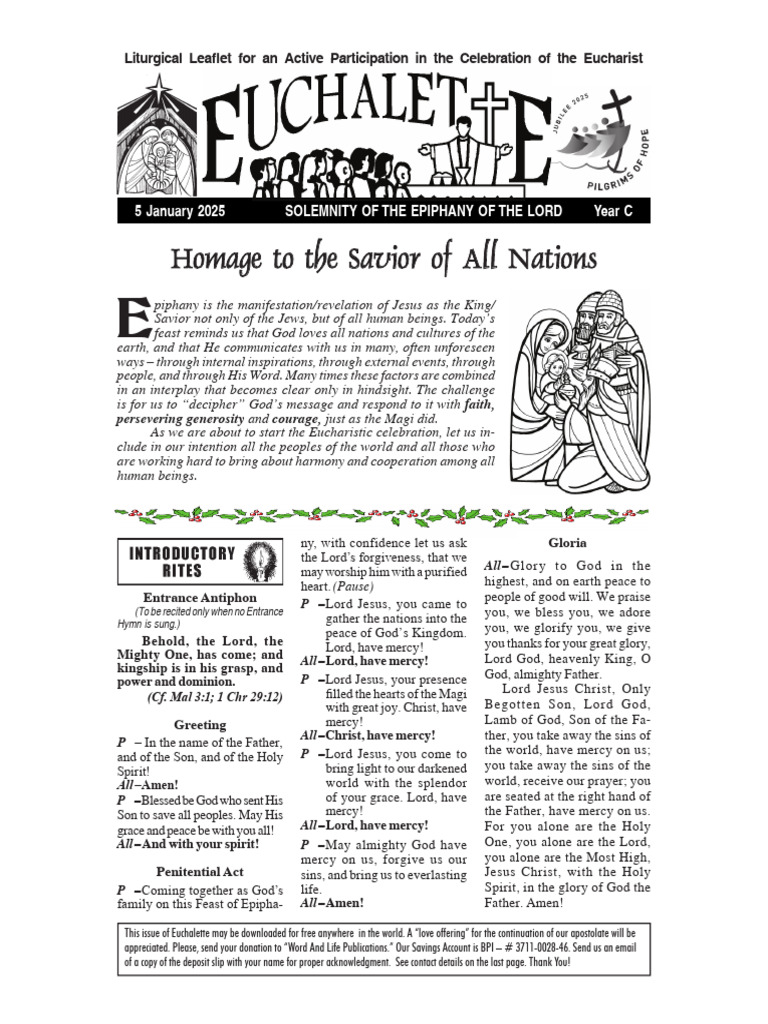 Epiphany of the Lord Liturgical Guide | PDF | God The Father | Jesus