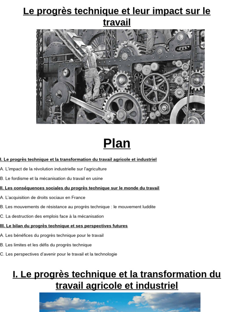Impact du progrès technique sur le travail | PDF | Agriculture ...