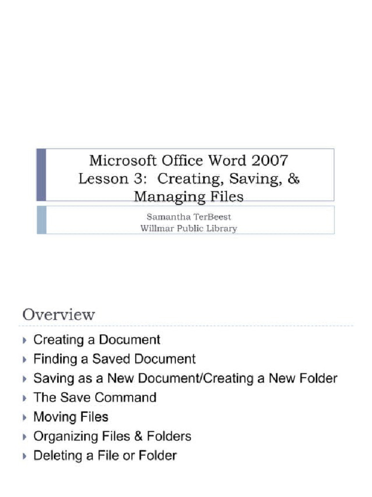MS Word Lesson 3 | PDF