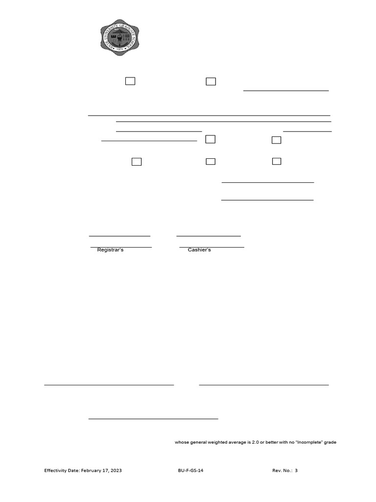 BU-F-GS-14 Application For Comprehensive Examination - Rev2 | PDF ...