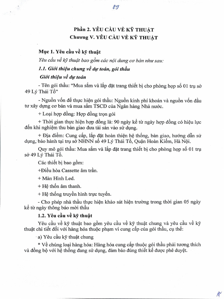 Yeu Cau Ky Thuat Kem Ban Ve | PDF