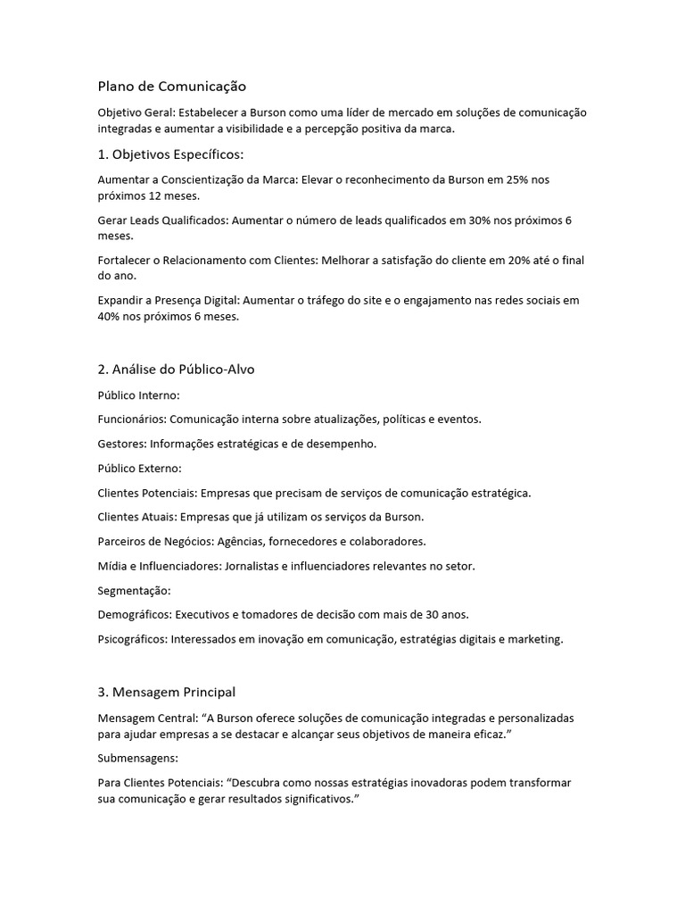 Plano De Comunicação E Press Release Pdf Comunicação Redes Sociais