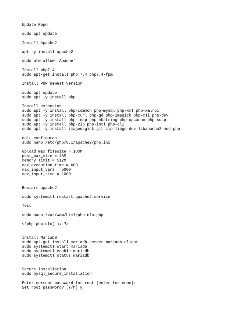 Install Moodle | PDF | Sudo | Php