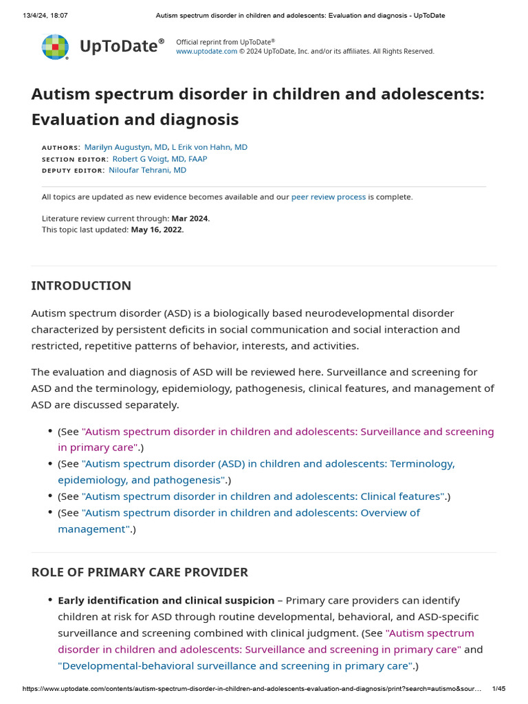 Evaluation of Autism in Youth | PDF | Autism | Autism Spectrum