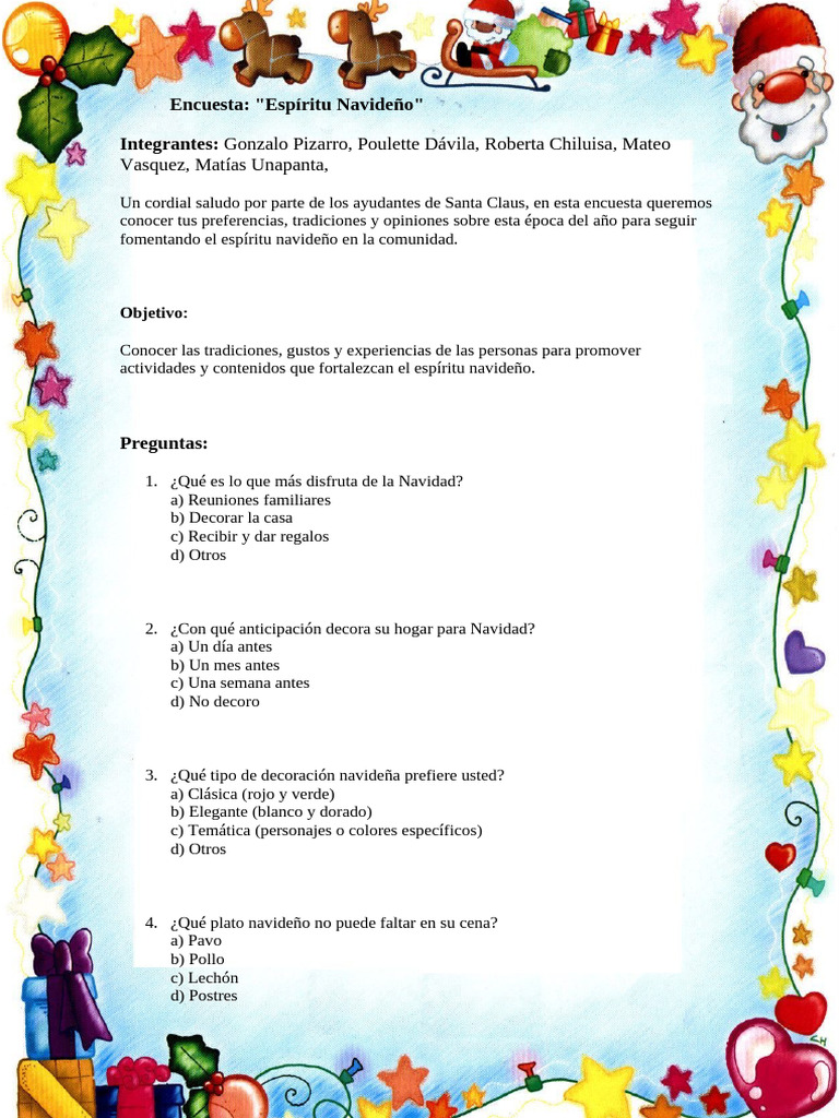 Encuesta sobre Tradiciones Navideñas | PDF