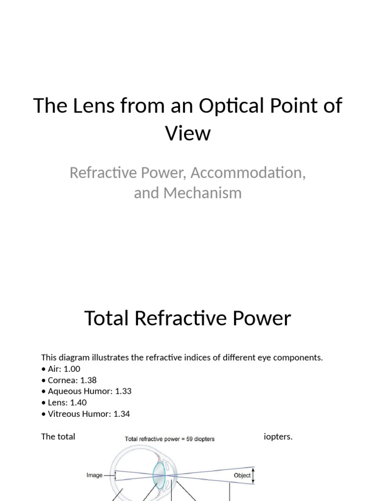 Lens Optics Presentation | PDF