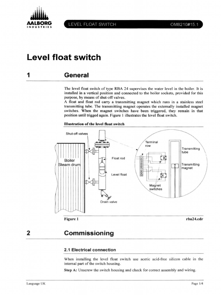 RBA 24 Level Float Switch Guide | PDF | Valve | Chemical Engineering
