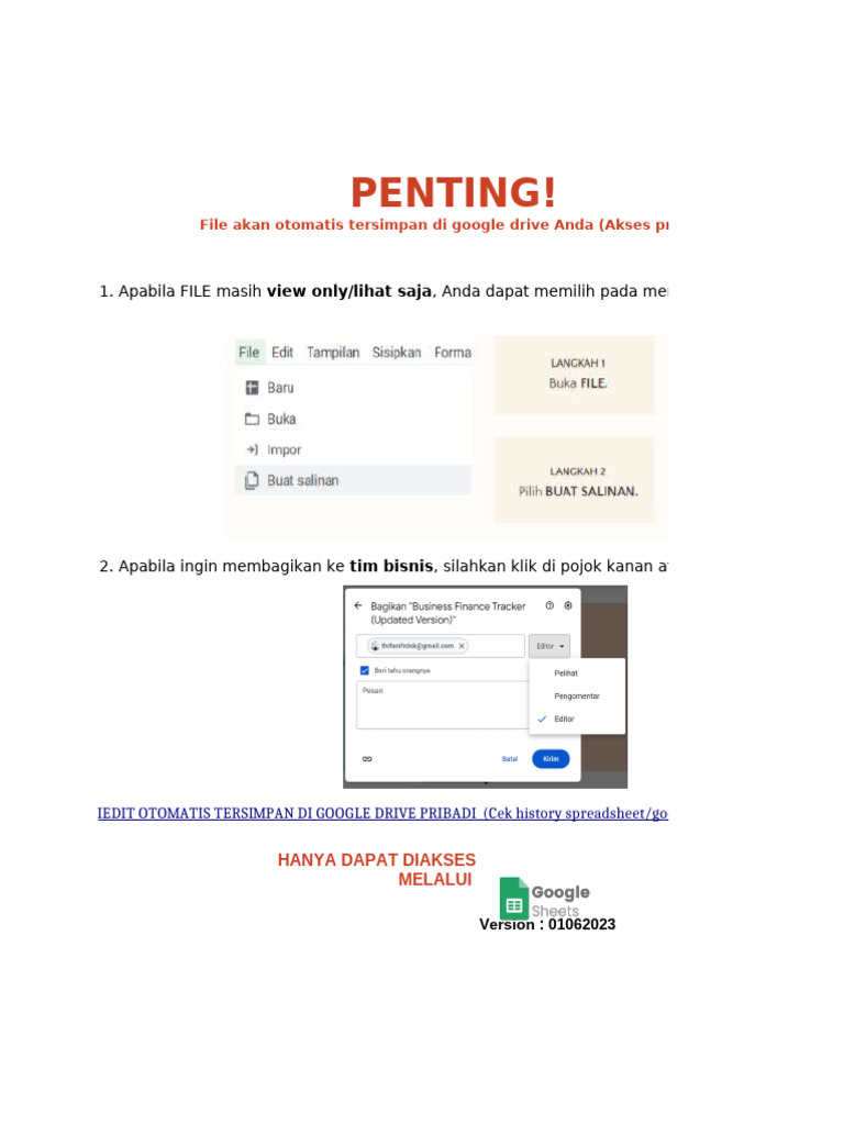 Kalkulator Target Omzet dan BEP | PDF