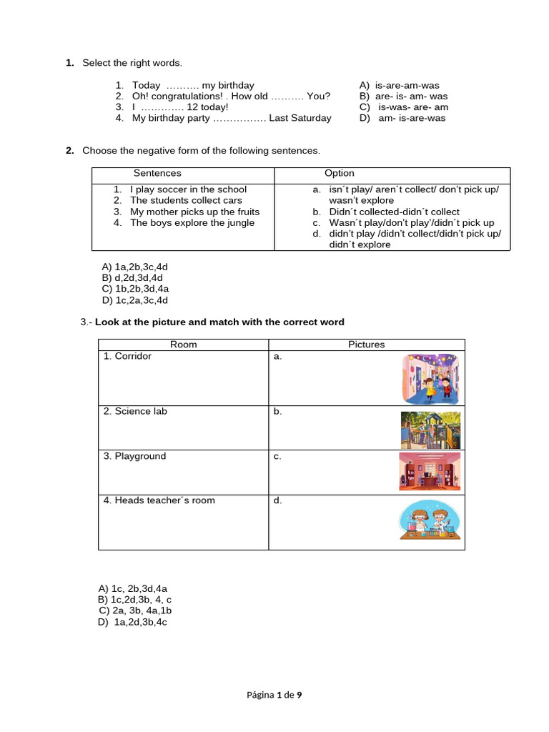 English Grammar Exercises for Beginners | PDF | Language Mechanics ...