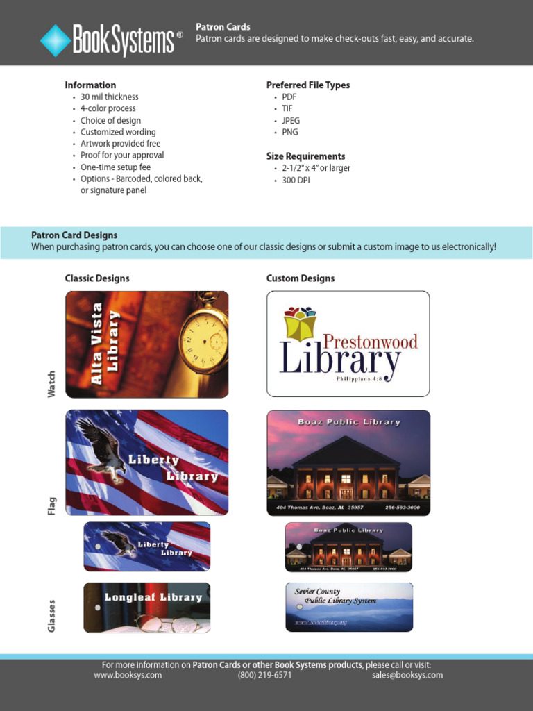 Custom Patron Cards for Easy Check-Outs | PDF
