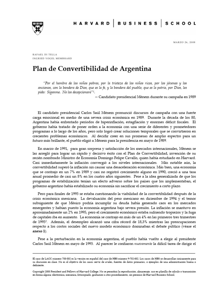 Plan de Convertibilidad | PDF | La política monetaria | Moneda
