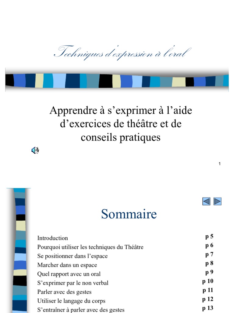 Techniques Expression Orale | PDF | Communication non verbale | Sourire