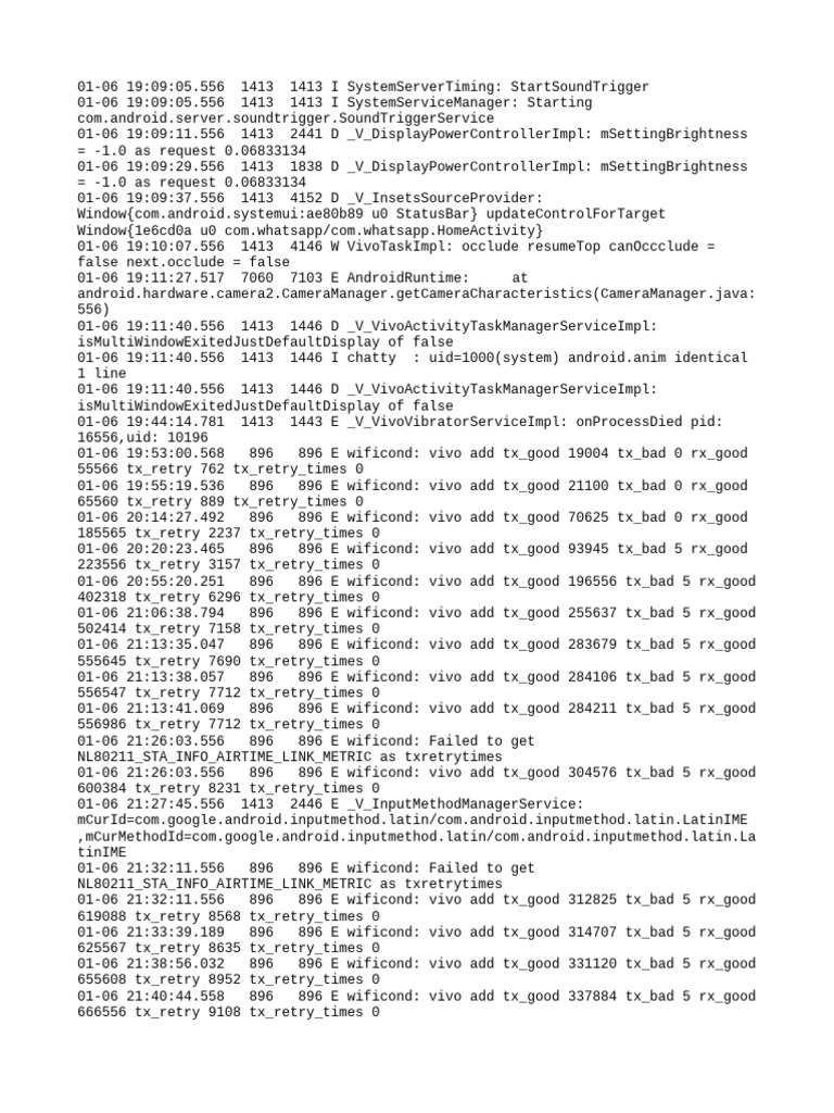 Vivo Device System Log Analysis | PDF | Android (Operating System ...