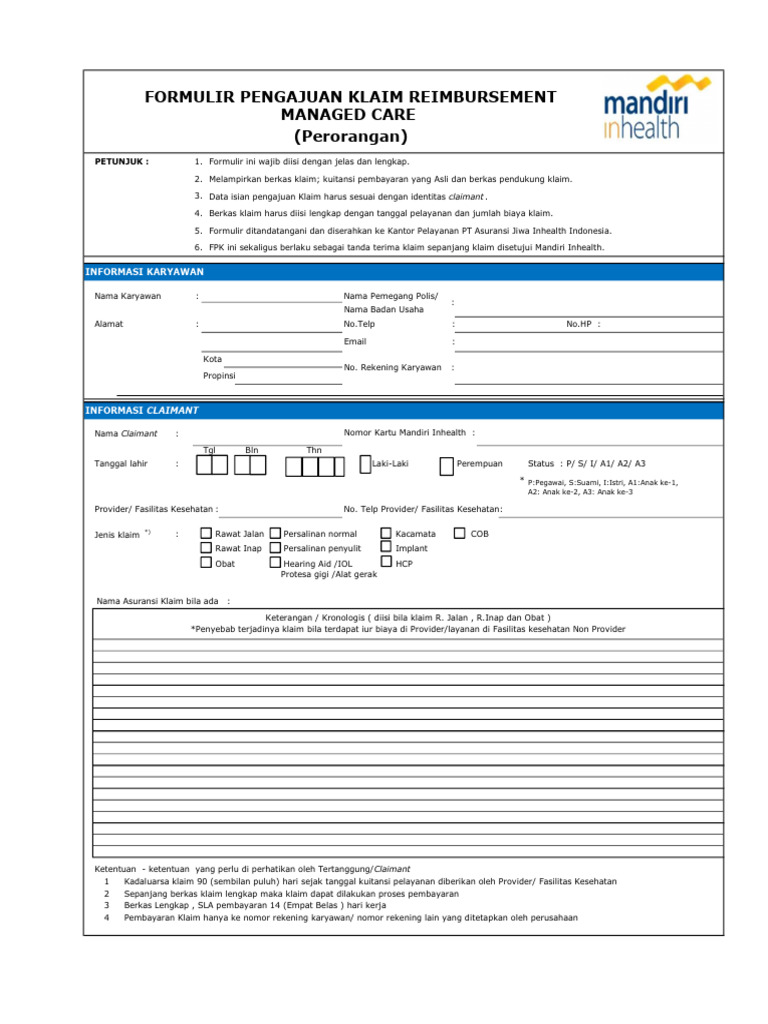 Panduan Klaim Mandiri Inhealth | PDF