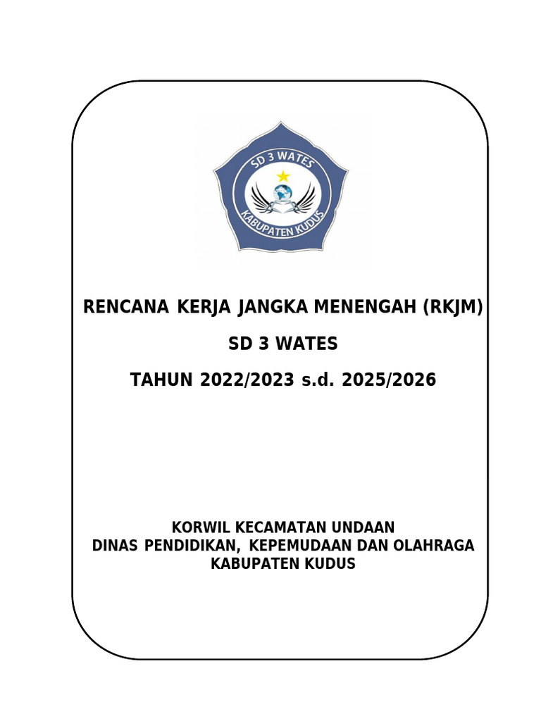 RKJM SD 3 Wates 2022-2026: Rencana Pendidikan | PDF