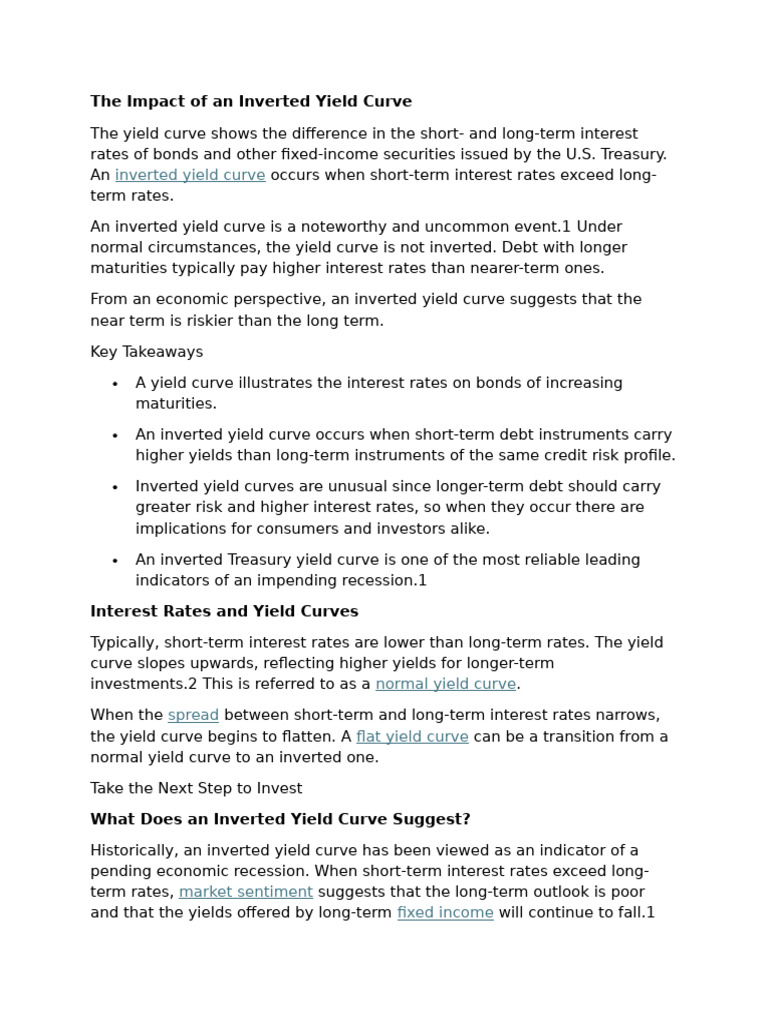 Can Inverted Yield Curves Predict Recessions | PDF | Yield Curve ...