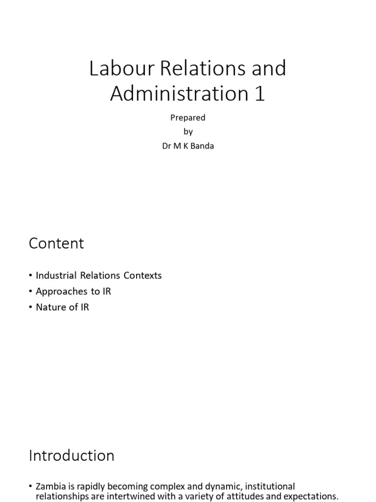Labour Relations and Administration 1 | PDF | Employment | Trade Union