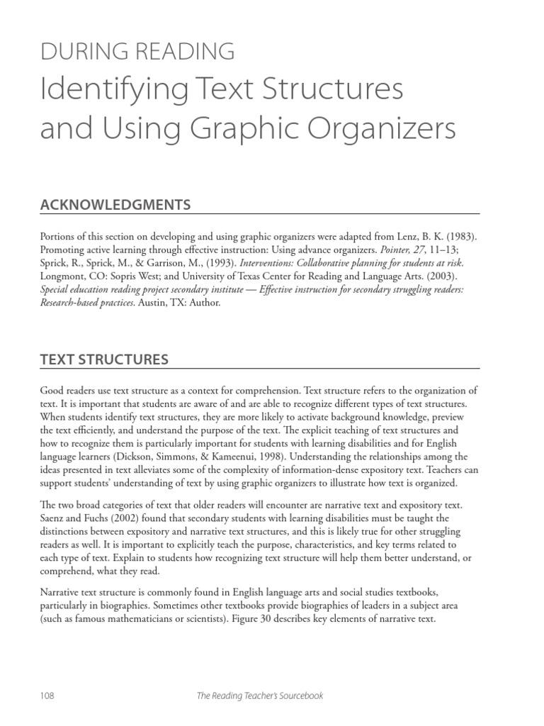 Understanding Text Structures in Reading | PDF | Narrative | Reading ...