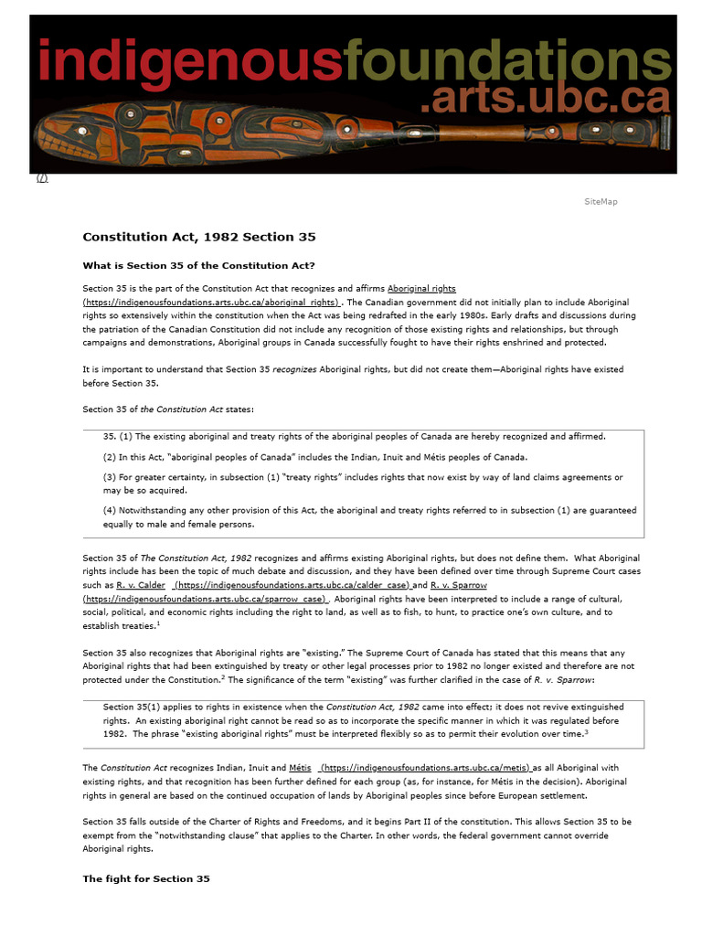 Understanding Section 35 of the Constitution | PDF | Political Charters ...
