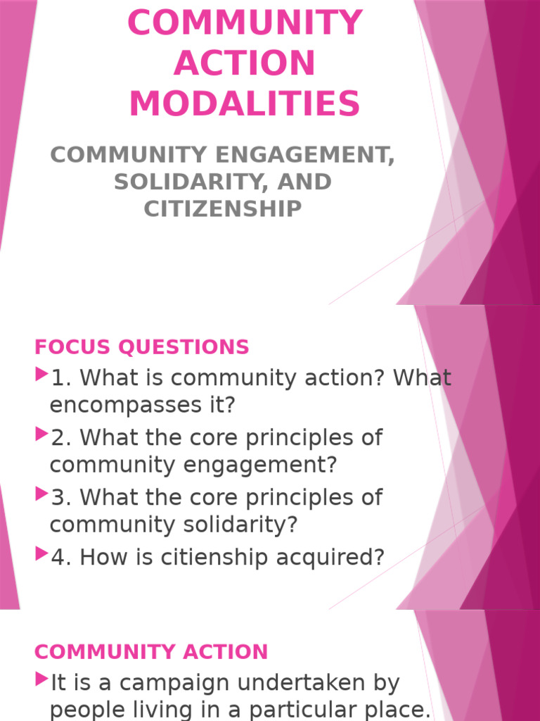 Community Action Modalities Explained | PDF | Community | Citizenship