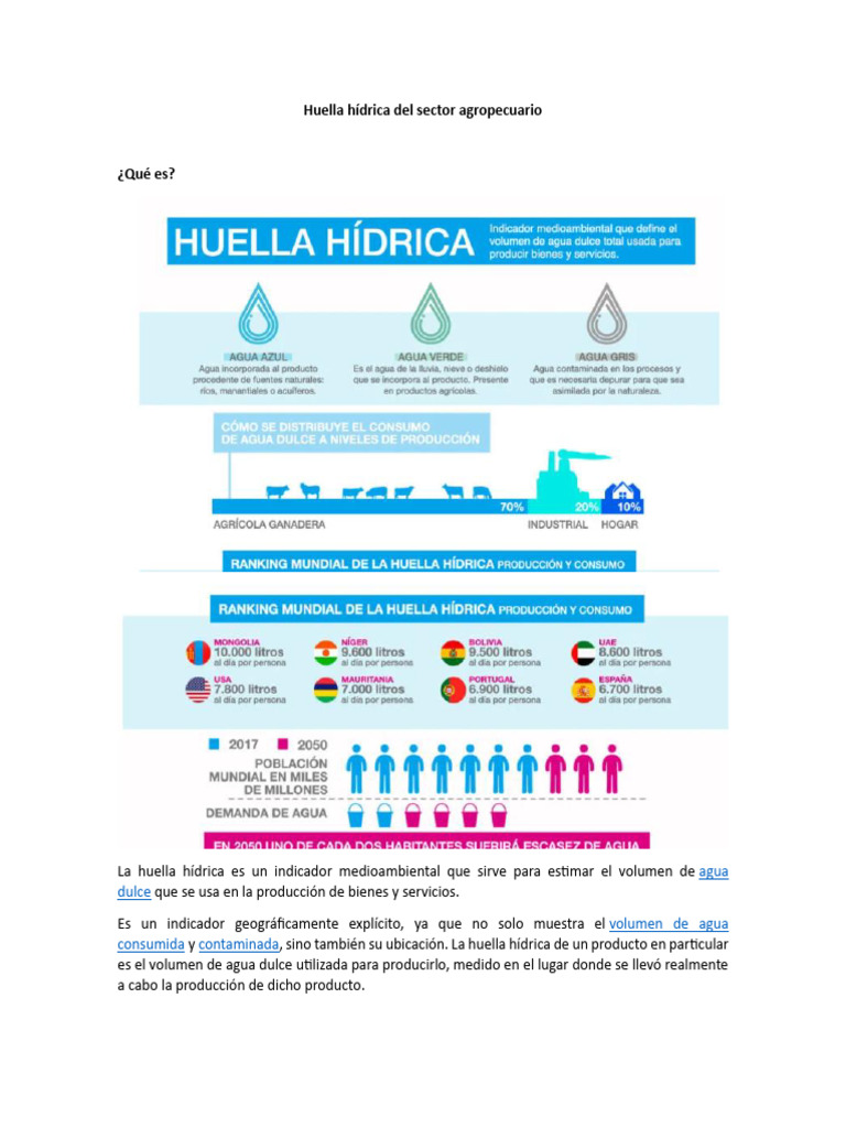 Huella hídrica en la agricultura | PDF | Agua | Ciencia medioambiental