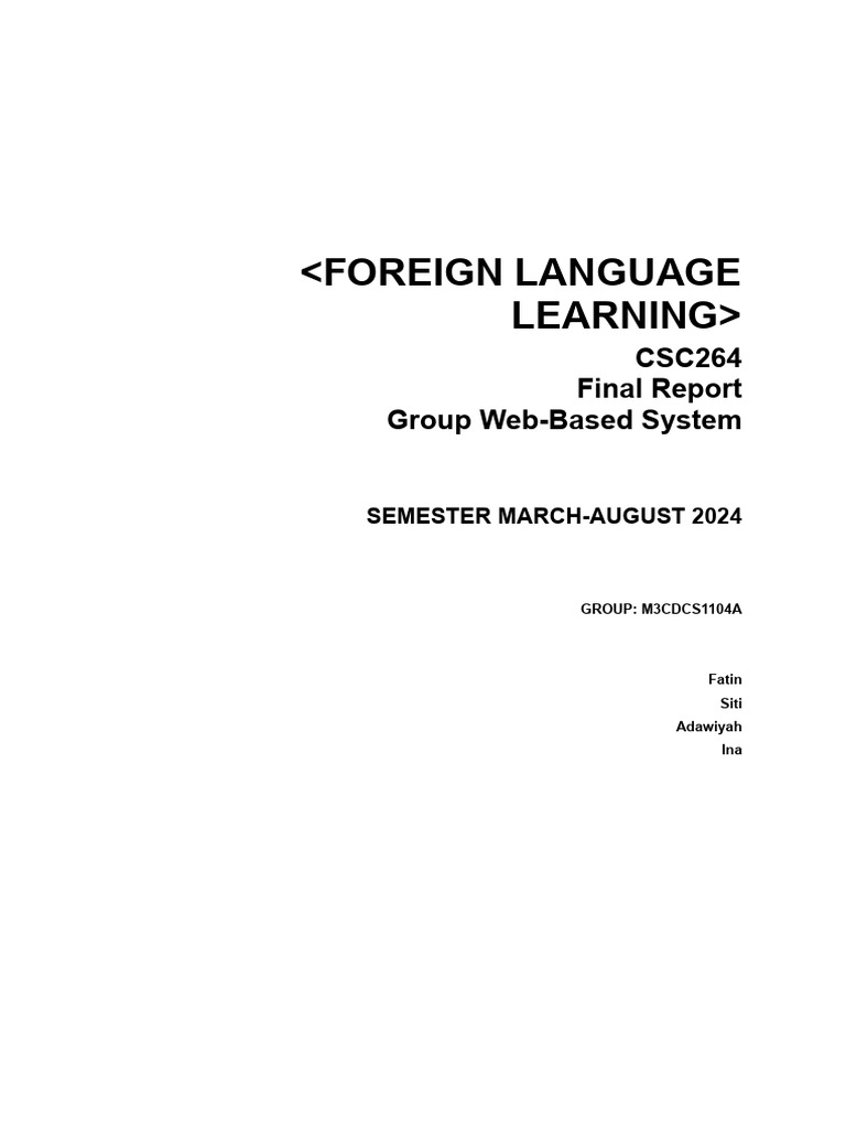 Language Learning System Report | PDF | Login | Databases