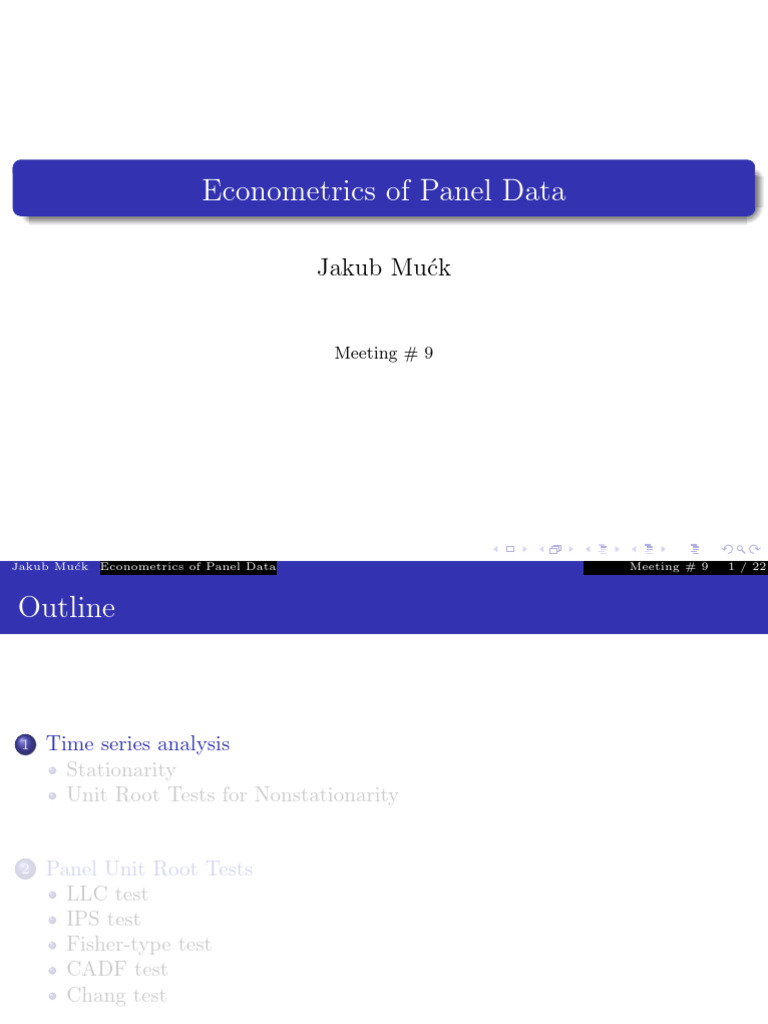 Panel Data Econometrics Overview | PDF | Probability Theory | Applied ...