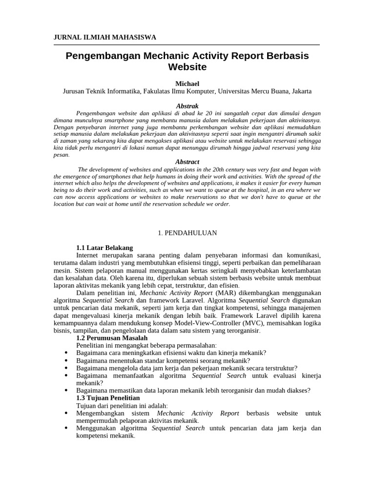 Template Jurnal Ilmiah Mahasiswa 2022 | PDF