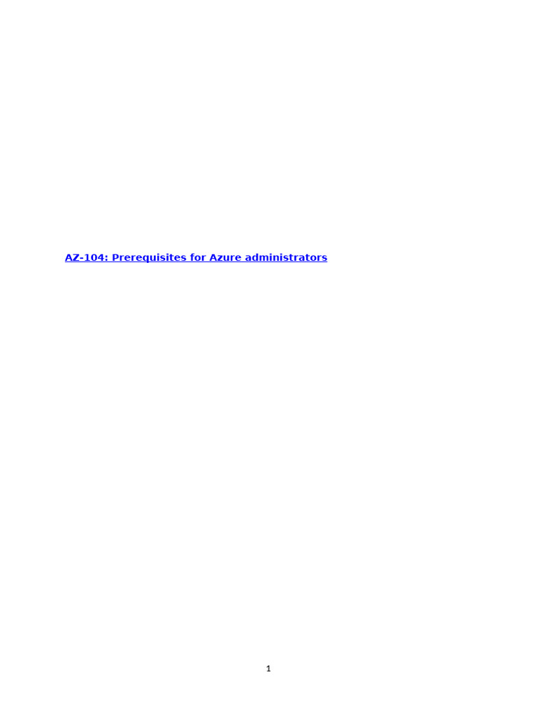 Azure Administrator AZ-104 Prerequisites | PDF | Command Line Interface ...