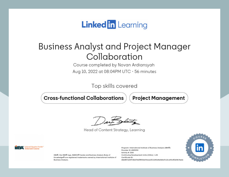 CertificateOfCompletion - Business Analyst and Project Manager ...