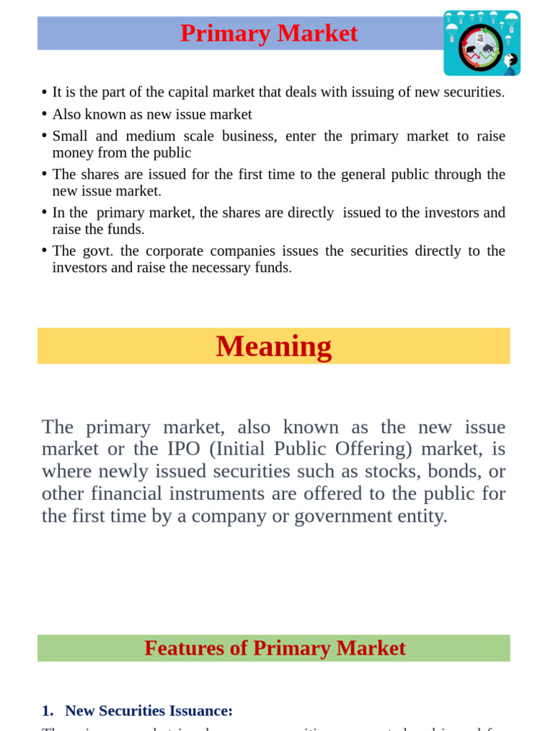 Understanding the Primary Market Basics | PDF | Securities (Finance ...