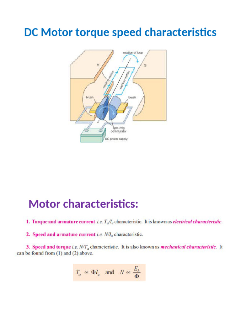 DC Motor Torque-Speed Characteristics | PDF