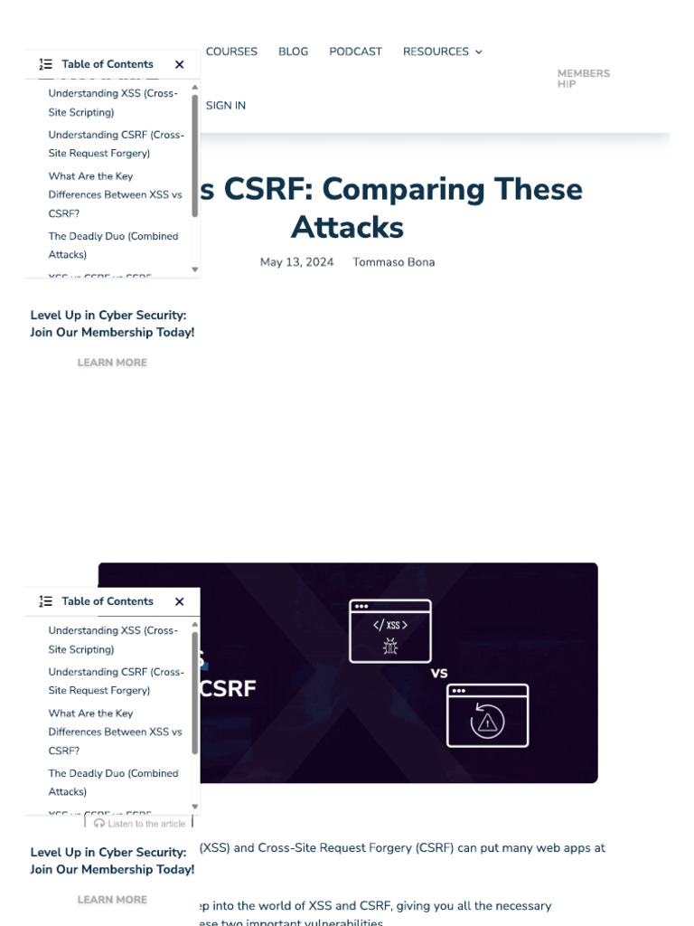 Xss Vs CSRF | PDF
