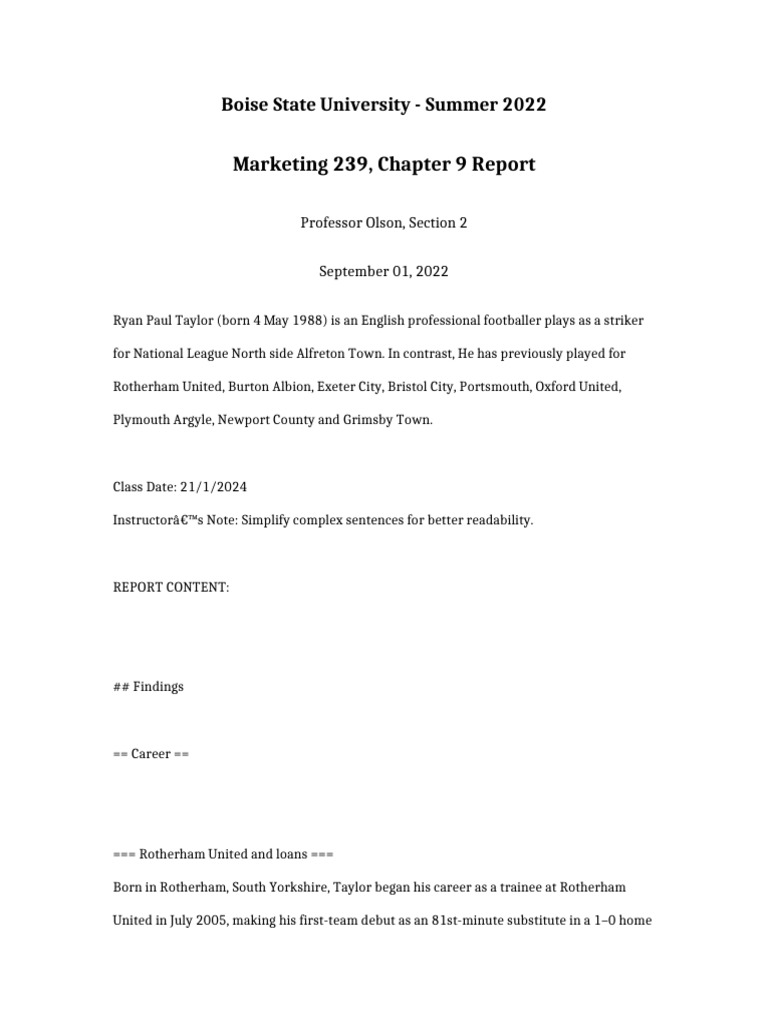 Marketing 239 Chapter 9 Report | PDF | Association Football | Premier ...