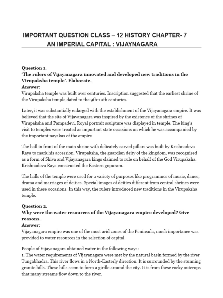 Class 12 history chapter 7 important question pdf