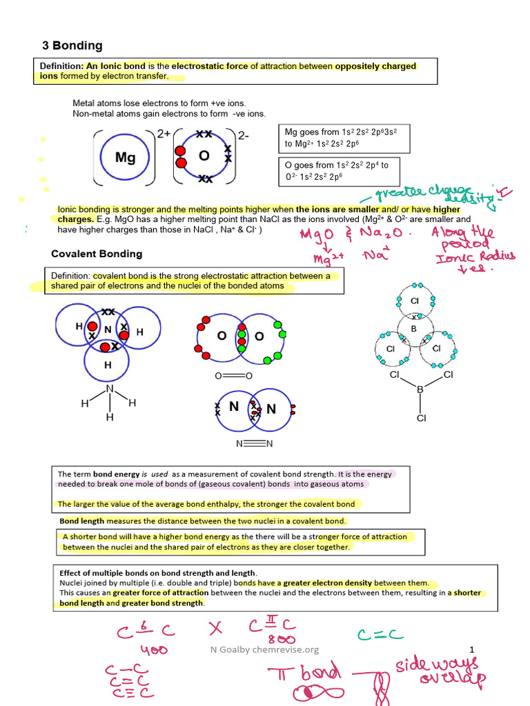 Ionic and Covalent Bonding Explained | PDF | Chloride | Ionic Bonding