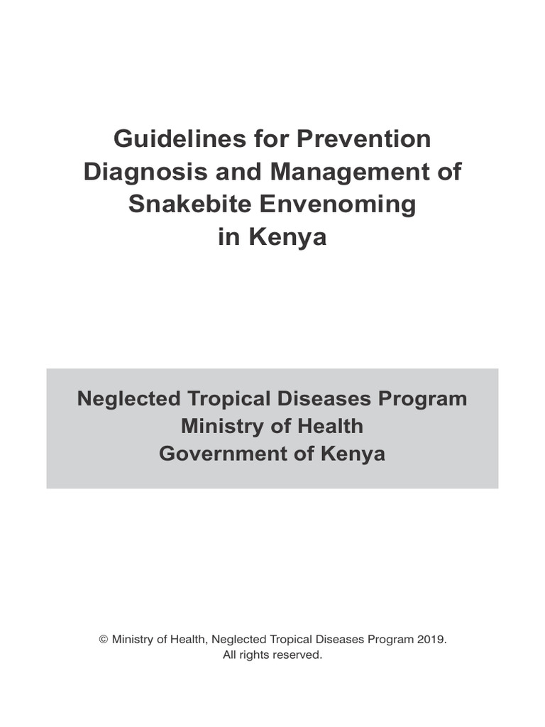 Photo inspiration: Snake Dietary Requirements Printable Reference: Snakebite Management Guidelines In Kenya Pdf Snake