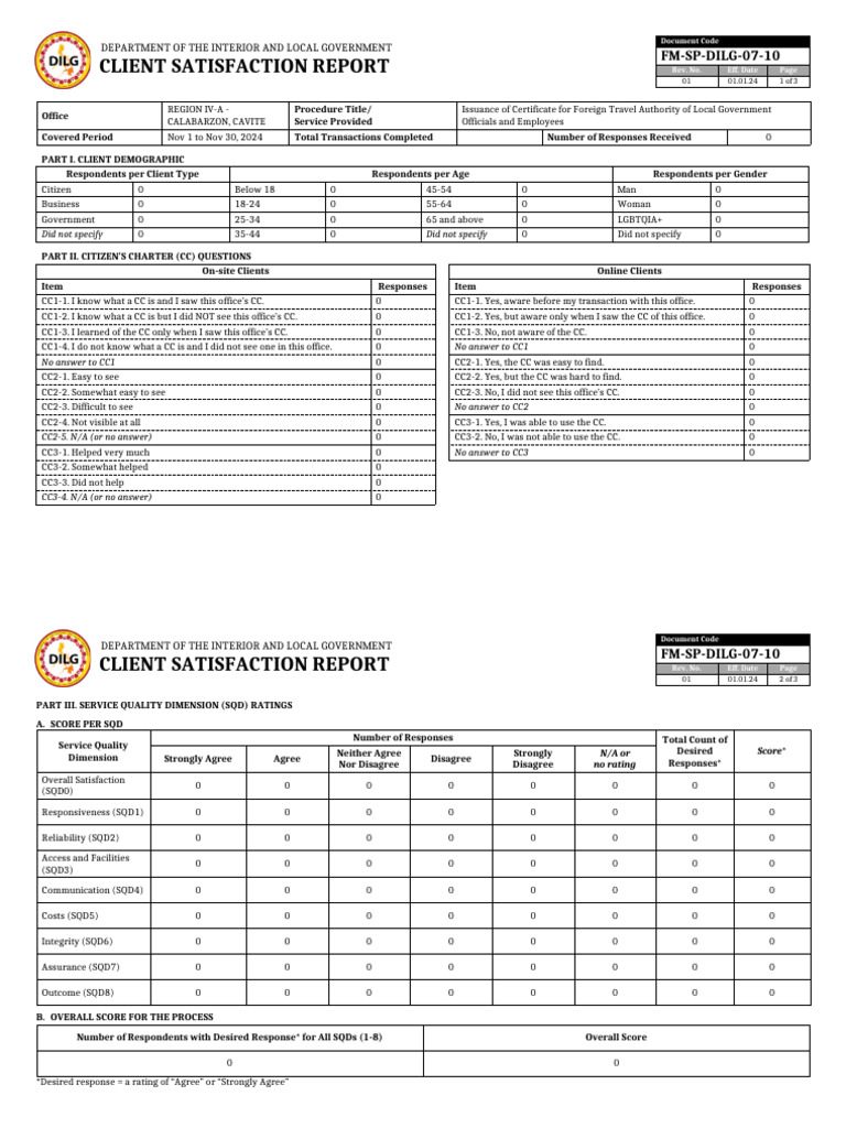 Client Satisfaction Report 2024 | PDF | Business